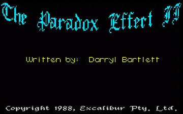 Paradox Effect II, The screen shot title